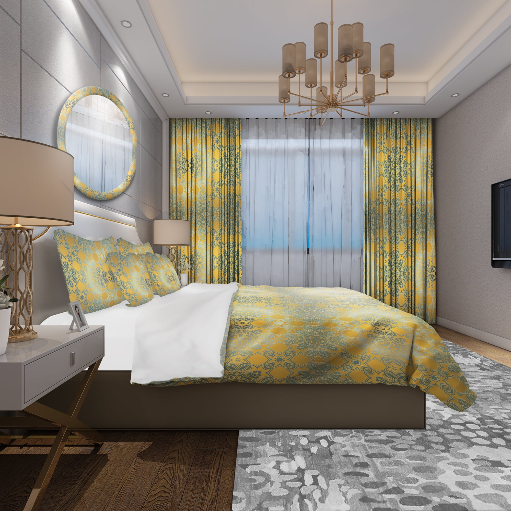 Designart 'Glam Flowers Decorative' Glam Duvet Cover Set