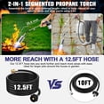 thumbnail image 2 of Propane Torch Weed Burner Kit, High Output with 12.5FT Hose and Storage Bag, Heavy Duty Blow Torch Flamethrower with Long/Short Mode for Flame Weeding, Ice Melting, Roofing, Road Marking, 2 of 6