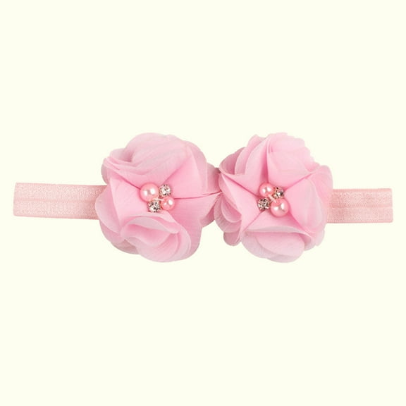 Lilgiuy Baby Girls Flower Headbands Cute Solid Soft Elastic Hair Band Hair Accessories Gift for Kids