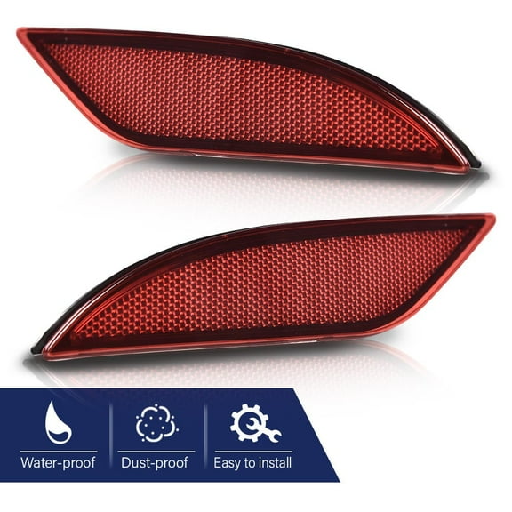 CROSSDESIGN Rear Bumper Reflector Set Fit for Chevy Malibu Hybrid 2016-2019/Malibu L 2016-2021/Malibu LS/LT 2016-2022