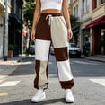 thumbnail image 6 of Nmnitkp Women's Color Block Joggers Sweatpants with Pockets Drawstring Elastic Waist Loose Fleece Winter Athletic Pants for Workout Lounge Casual Daily Wear Brown,S, 6 of 6
