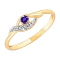 thumbnail image 2 of Natural Purple Amethyst Gemstone Silver Jewelry 925 Sterling Silver Gold Plated Dual Tone Ring, 2 of 2