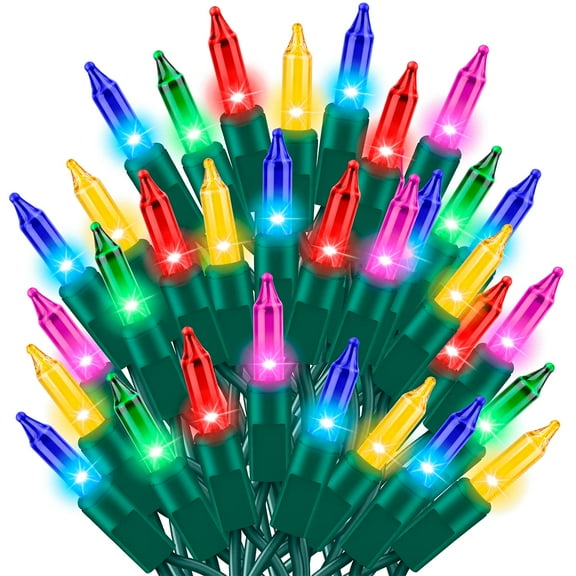 Multicolor Christmas String Lights ,16ft 50 LED Mini Battery String Light with 8 Lighting Modes & Timer for Christmas Tree, Garland, Wedding, Party, Home, Indoor & Outdoor Festival Decoration