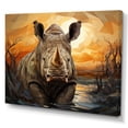 thumbnail image 2 of Designart art Mural Rhinocéros, Majestueux Géométrique Rhinocéros, Décoration Murale Rhinocéros, art Mural Moderne Gris sur Toile, 20x12 Pouces, 2 of 5