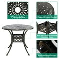 thumbnail image 3 of VIVIJASON 3-Piece Outdoor Patio Bistro Set, All-Weather Cast Aluminum Furniture Dining Sets Include 2 Chairs and 35.4" Round Table w/Umbrella Hole for Balcony, Lawn, Garden, Backyard, 3 of 7