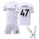 thumbnail image 1 of 2021-2022 No.47 Foden Manchester City Fc Camiseta de fútbol para jóvenes/niños Camiseta de fútbol de visitante conjunto corto con calcetín-16 (90-100 cm)- BmatwkZeng Bmatwe Jersey, 1 of 2