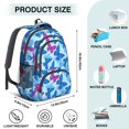 thumbnail image 5 of Butterfly and Blue Purple Pattern Cute School Backpack Bag with Padded Back and Adjustable Shoulder Straps 16.9 X 12.6 X 5.9 Inches, 5 of 5