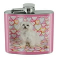 thumbnail image 1 of Maltese Puppy Dog Hearts Love Stainless Steel 5oz Hip Drink Kidney Flask, 1 of 4