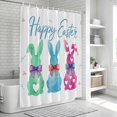 thumbnail image 6 of Happy Easter Shower Curtain, Waterproof Shower Curtains for Bathroom, Green Blue Purple Rabbits Love Heart Floral Washable Fabric Bathtub Curtain Set Bath Decor with 12 Hooks Standard 72"x72", 6 of 8