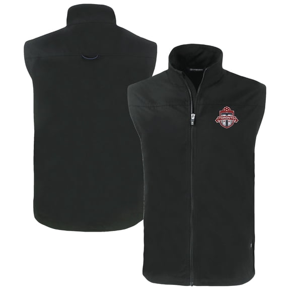 Men's Cutter & Buck Black Toronto FC Big & Tall Charter Eco Recycled Full-Zip Vest