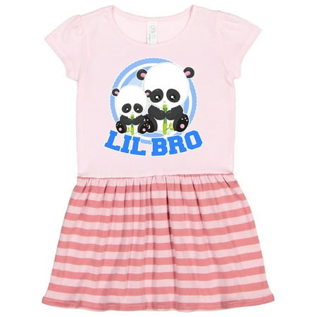 

Inktastic lil bro panda Gift Toddler Girl Dress