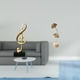 thumbnail image 2 of Escultura Creativa De Resina Con Nota Musical Y Hoja De Metal, Figura Abstracta, Adorno De Mesa, Centro De Mesa Para Escritorio, Chimenea, Fiesta, Decoración Del Hogar, Regalo, 2 of 8