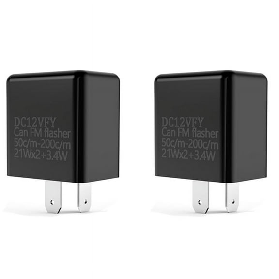 2X 2-Pin LED Flasher Relay 12V Adjustable Frequency for Turn Signal Fix Blinker Lights Indicator Relays