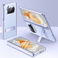 thumbnail image 2 of KAIYANG Funda de cuero con tapa y bisagra para Huawei Mate X3 5G con soporte y película de vidrio templado, estilo C, color morado, 2 of 5