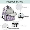 thumbnail image 4 of Purple Daisy Flower White Blooms Pattern Backpack for School,Cute School Bag,Schoolbag with Adjustable Shoulder Straps & Padded Back,15.25"x11.5"x5.25", 4 of 5