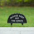 thumbnail image 6 of Decorative Please Keep Off The Grass Post, Outdoor Warning Ground Cast Iron Stake, Black, 6 of 7