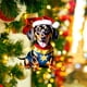 thumbnail image 1 of XWSHYW Adornos Colgantes Colapso Del Plan Acrílico para Decoración de Árbol de Navidad de Perro Salchicha y Gorro Navideño, 1 of 6