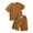 Brown, variant on WOYY Toddler Boys Cotton Solid Short Sleeve T-Shirt & Shorts Outfit Set, 2-Piece, Sizes 1-2T