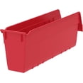 thumbnail image 2 of Akro-Mils 30048 ShelfMax Plastic Nesting Shelf Bin Box, 18-Inch Length x 4-Inch Width x 6-Inch Height, Case of 8, Red, 2 of 5