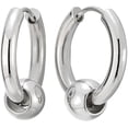 thumbnail image 1 of Pendientes de aro con bisagras para hombre y mujer con bola de acero inoxidable, 2 unidades Ormromra LRWJ181-2, 1 of 5