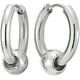 thumbnail image 1 of Pendientes de aro con bisagras Huggie de cuentas circulares de acero inoxidable para hombres y mujeres, 2 piezas MFZFUKR LRWJ181-4, 1 of 5