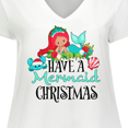 thumbnail image 4 of Inktastic Have a Mermaid Christmas with Crab and Seashell Women's Plus Size V-Neck T-Shirt, 4 of 5