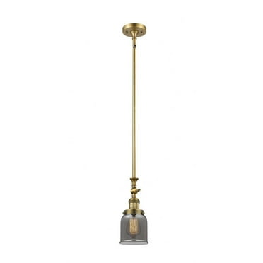 206-AC-G51-Innovations Lighting-Bell - 1 Light Stem Hung Tiltable Mini Pendant In Industrial Style-14 Inches Tall and 5 Inches Wide-Antique Copper