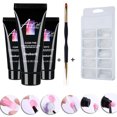 thumbnail image 4 of Nail Gel Set UV LED Nail Gel Set Nail Extension Gel Kit Clear Acrylic False Nail Tips Double End Nail Pusher Nail Pen for Quick Nail Extension Salon Nail Tool Kit, 4 of 8