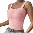 thumbnail image 6 of QUINDOS Womens Tank Tops Clearance Cotton Pink Workout Summer Fashion Sexy Style V-Neck Sleeveless Solid Casual Going Out Tops Womens Camisoles Plus Size, 6 of 9