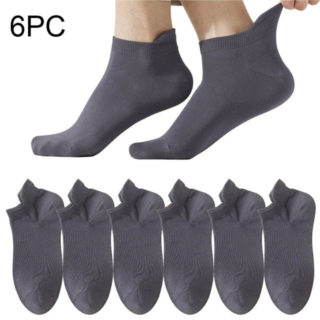 KIHOUT 6 Pairs Man Socks Mesh Ventilation Non Slip Liner Footies Thin Socks Lightweight Ankle Socks