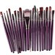 thumbnail image 1 of Heytea, paquete de 20 piezas, esponja cosmética para sombra de ojos, delineador de ojos, cejas, labios, nariz, base, polvo, juegos de brochas de maquillaje (café + morado), 1 of 4