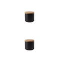 thumbnail image 1 of Bewildely Tarro de almacenamiento de cerámica multifuncional, amplia aplicación, antideslizante, práctico y duradero, negro, pequeño negro pequeño 2Conjunto, 1 of 6
