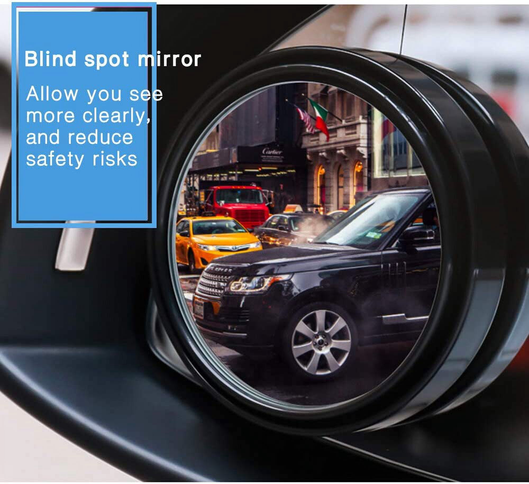 Yuhtech 2 Miroirs Angle Mort 360° Réglables Pour Voiture - Grand Angle Universel