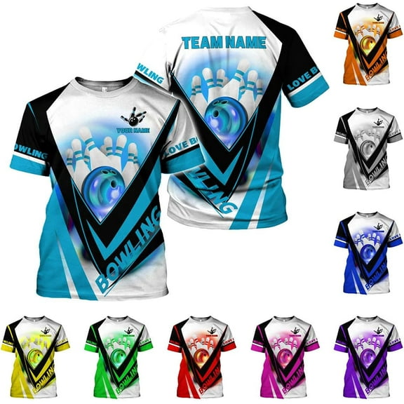 Custom 3D Bowling Shirts Personalized for Men and Women - Unique Team Shirt & Gifts for Bowling Lovers (Teal, S)