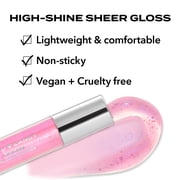 Hard Candy Glosstopia Lip Gloss, High-Shine, Hydrating Gloss, Hyaluronic Acid, Cheers to Cherry, Sheer Purple