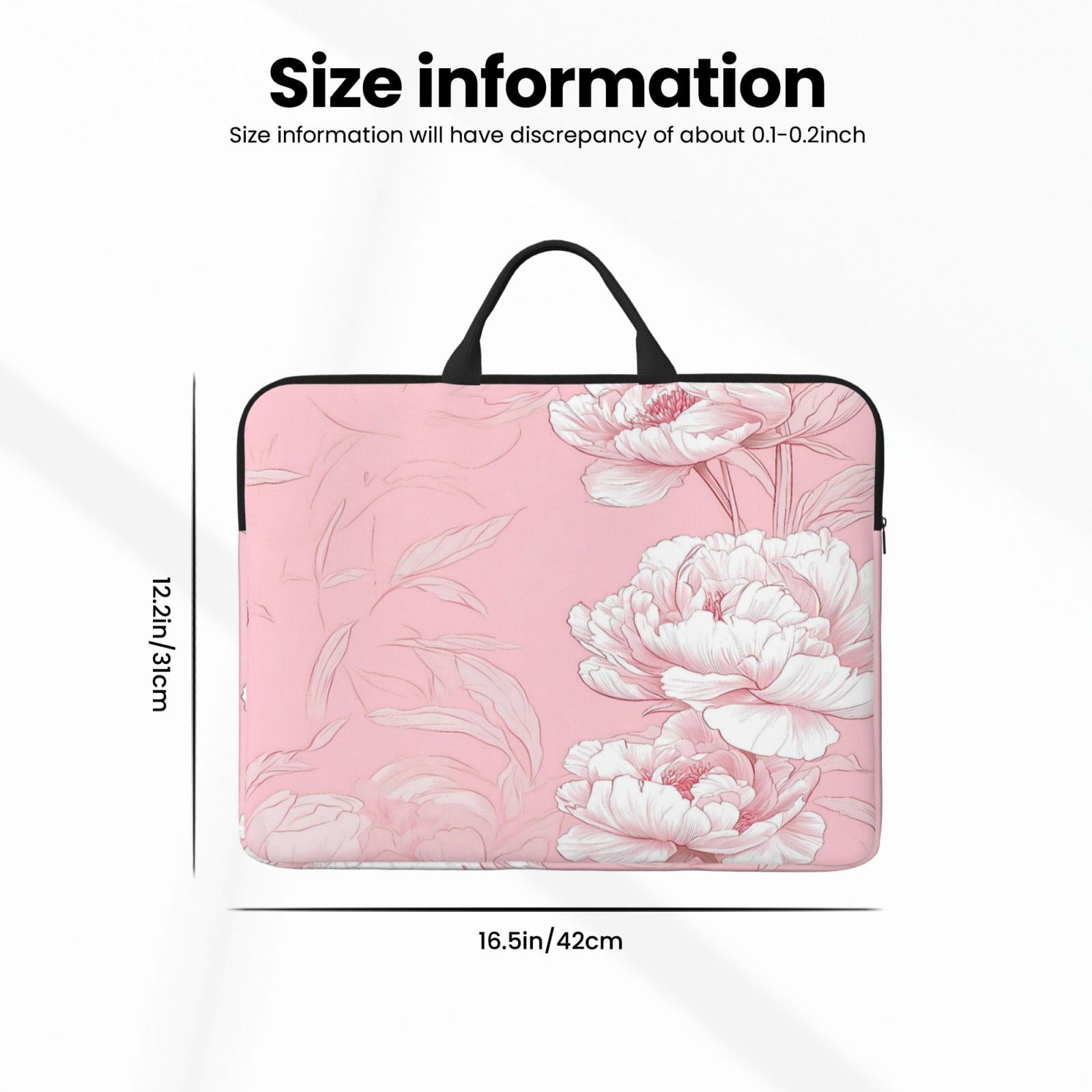 Laptop Sleeve Bag For Women Men 14inch Waterproof Durable Protective Computer Carrying Cover Handle Laptop Case Bag Flowers (21)