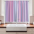 thumbnail image 2 of Ambesonne Abstract Kitchen Curtains, Colored Stripes Lines, 55"x39", Pale Pink Sky Blue, 2 of 3