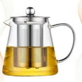 thumbnail image 2 of MasteelfCA Bouilloire en Verre 550ml Résistante à la Chaleur Théière en Acier Inoxydable Infuseur Filtre Grande Capacité Récipient à Thé Parfumé pour Boisson Café, 2 of 7