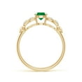 thumbnail image 2 of ANGARA Natural Nature Inspired Round Emerald Leaf Shank Ring in 14K Yellow Gold for Women (Size-5mm) | May Birthstone, Birthday, Anniversary, Jewelry Gift for Women | Natural Emerald Ring, 2 of 9