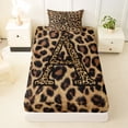 thumbnail image 3 of Erosebridal Leopard Print Twin Sheet Sets,Cheetah Pattern A Alphabet Bedding For Kids Girls 3pcs, 3 of 6
