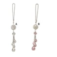 thumbnail image 3 of Linyer Rear View Mirror Accessories Pendant Jewelry Stainless Steel Rhinestone Charm Ornament Car Decorations Interior for Women Girls pink, 3 of 6