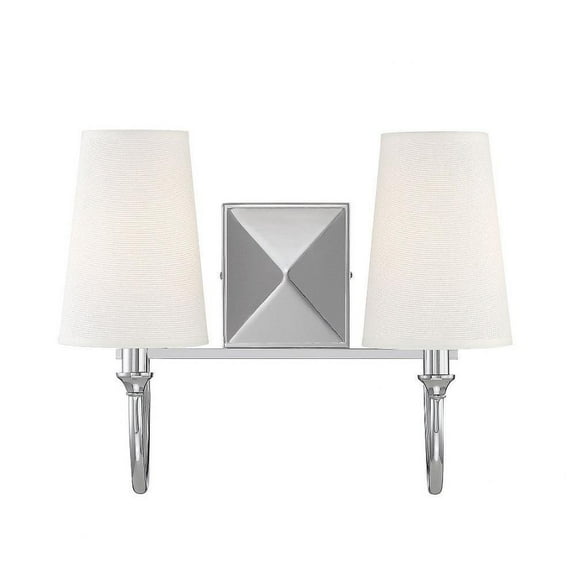 2 Light Vanity Light-Transitional Style with Modern and Farmhouse Inspirations-12 inches Tall By 15 inches Wide-Polished Nickel Finish Bailey Street