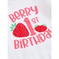thumbnail image 6 of Musuos Baby Girls First Birthday Sweet Outfits 6M 12M 18M Strawberry Print Short Sleeve Romper and Elastic Shorts Headband 3 Piece Summer Clothes, 6 of 10