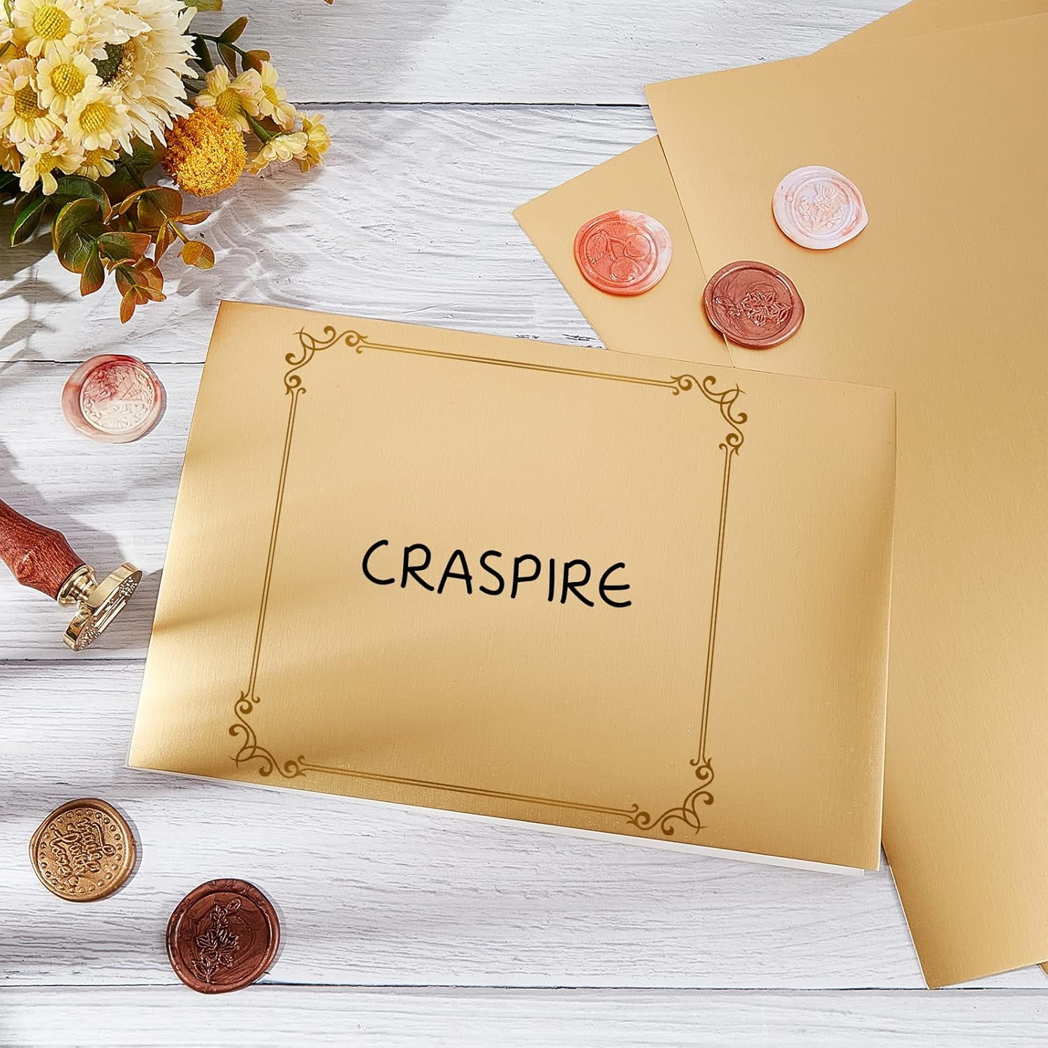 50 Pieces 8.27” x 11.65” Cardstock for Crafts and Cards 250g Gold Paper Cards for Scrapbook Office Supplies Paper Crafts Gold