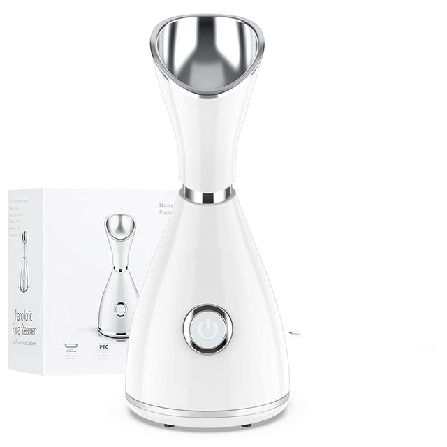 Vaporizador facial - Vaporizador facial para limpieza facial profunda Spa facial casero Humidificador de niebla tibia Atomizador Sauna Senos nasales Desobstruye los poros con kit de acero