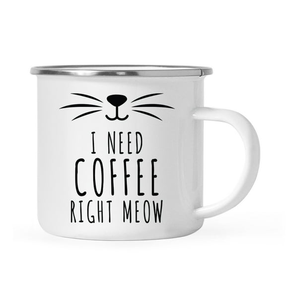 Koyal Wholesale Funny Cat Lover Campfire Coffee Mug, I Need Coffee Right Meow