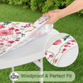 thumbnail image 5 of Pioneer Flower Floral Print Pattern Round Fitted Tablecloth with Elastic Edge,Dining Table Cover Waterproof,Outdoor Round Tablecloth for Camping,Dining,Indoor and Outdoor, 5 of 7