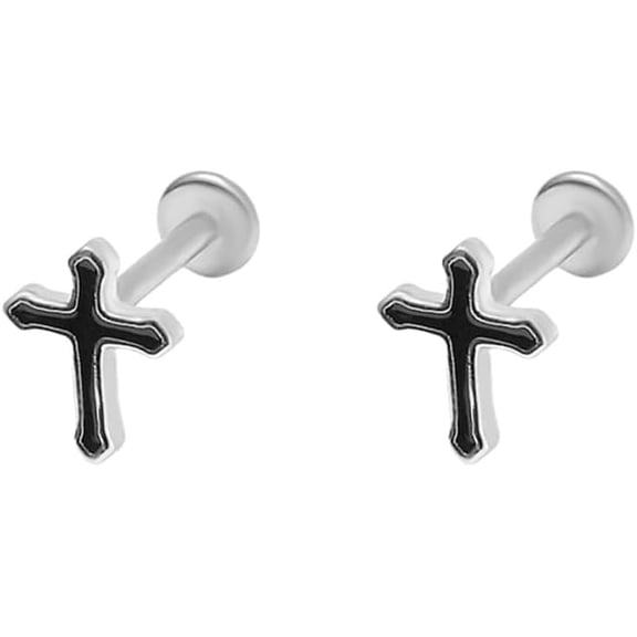 18G Bat Wing Heart Lip Rings Studs for Women Men Halloween Cross Tragus Helix Cartilage Earrings Forward Nose Pieced Labret Monroe Barbell Medusa Piercing Jewelry