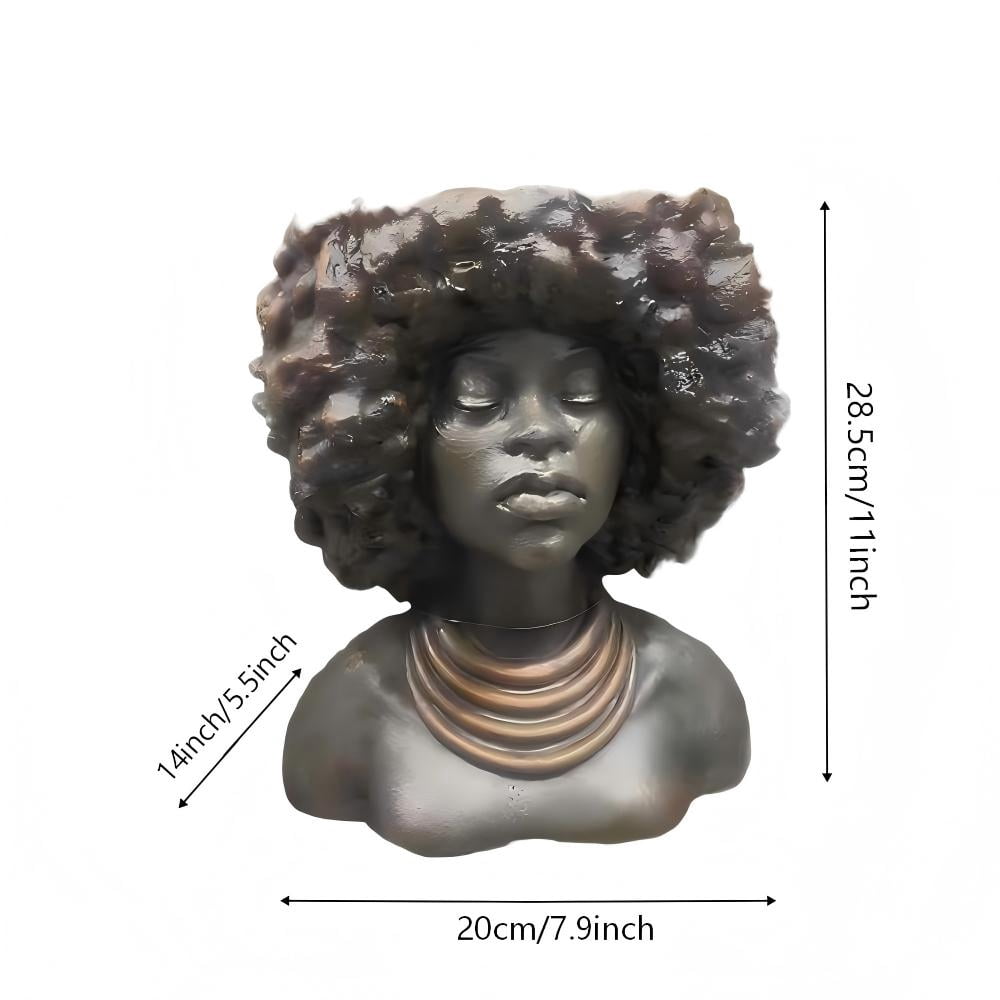 Lady Head Planter Afros Bust Head Planter Indoor/Outdoor Statue Planter Garden Outdoor Decor Vintage Sculpture Planter Gift For Plants Lovers,B,8.9L*6.5W*12.2H(inch)