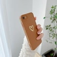 thumbnail image 6 of Compatible with iPhone 6/6S Case for Women Girl,Cute Plated Love Heart with Full Camera Lens Protection Case Soft Silicone TPU Anti-Scratch Protective Cover for iPhone 6/6s-Brown, 6 of 11